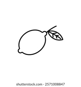 Lemon icon flat line symbol set.