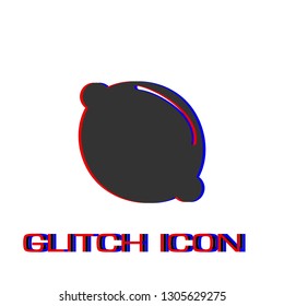 Lemon icon flat. Simple pictogram - Glitch effect. Vector illustration symbol