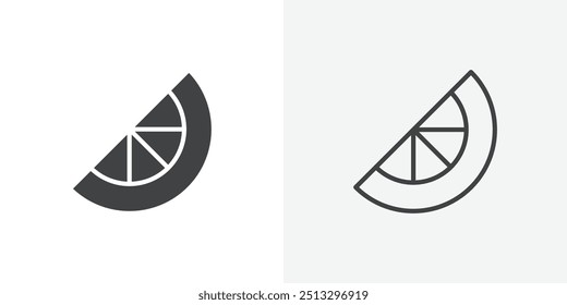 Lemon icon flat and simple set design