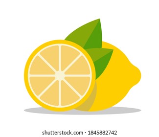 Lemon icon in flat simple style. Vector illustration.