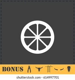 Lemon icon flat. Simple vector symbol and bonus icon