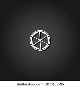 Lemon icon flat. Simple White pictogram on black background with shadow. Vector illustration symbol