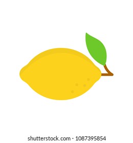 lemon icon in flat style isolated vector illustration on white transparent background