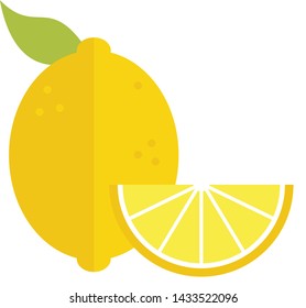 Lemon icon in flat style. Isolated object. Vector illustration.