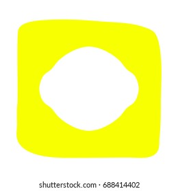 Lemon icon in flat style. L - Lemon. Vector illustration for print, cards and creative design