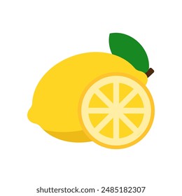 Lemon icon with flat style. Simple lemon vector illustration 