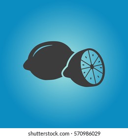 Lemon icon. Flat vector illustration in black on white background. EPS 10