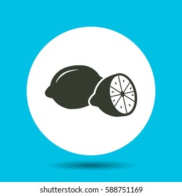 Lemon icon. Flat vector illustration in black on white background.