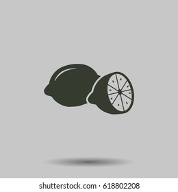 Lemon icon. Flat vector illustration in black on white background.