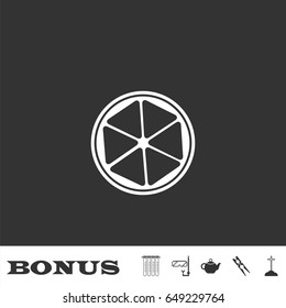 Lemon icon flat. White pictogram on black background. Vector illustration symbol and bonus icons