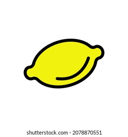 lemon icon. flat yellow lemon