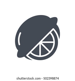 Lemon Icon Food Fruits Outlined silhouette