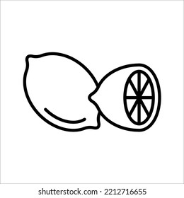 Lemon icon. Fresh lemon fruits on summer season. vector illustration on white background. Summer fruit