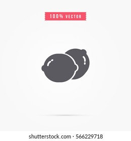 lemon icon. fruit sign