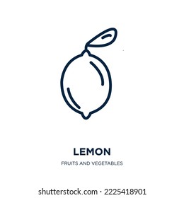 lemon icon from fruits and vegetables collection. Thin linear lemon, fruit, food outline icon isolated on white background. Line vector lemon sign, symbol for web and mobile