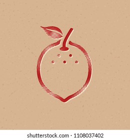 Lemon icon in halftone style. Grunge background vector illustration.