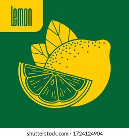 Lemon icon isolated. Flat style vector illustration.