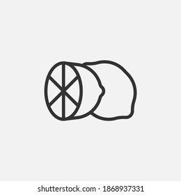 Lemon icon isolated on background. Food symbol modern, simple, vector, icon for website design, mobile app, ui. Vector Illustration
