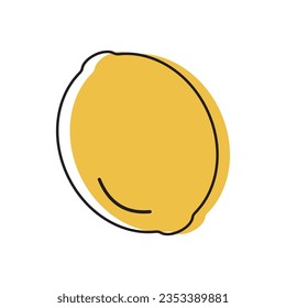 Lemon Icon, Isolated on White Background. Vector Illustration