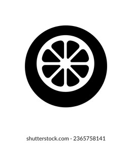 Zitronensymbol einzeln auf weißem Hintergrund