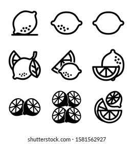 lemon icon isolated sign symbol vector illustration - Collection of high quality black style vector icons
