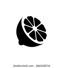 Lemon icon. Lime silhouette. Citrus slice vector illustration.