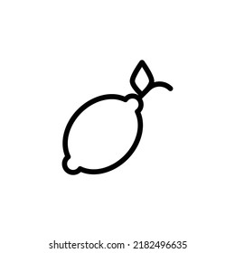 Lemon Icon. Line Art Style Design Isolated On White Background