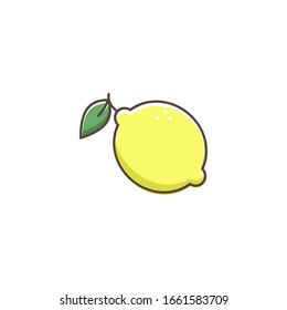 Zitronensymbol-Logo. Frische Zitronenfrüchte in der Sommersaison. Sommerfrucht Vektorillustration flach Illustration.