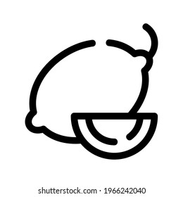 Zitronensymbol oder Logo einzeln auf Zeichen, Vektorgrafik - hochwertige Vektorsymbole in schwarzem Stil
