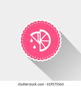 lemon icon with long shadow. fruit sign