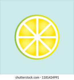 lemon icon on blue background