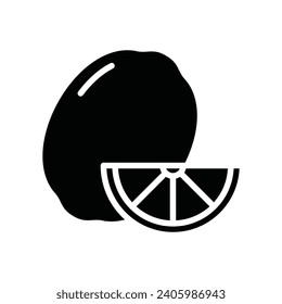 Lemon icon on transparent background