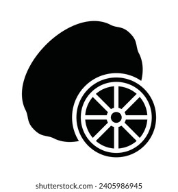 Lemon icon on transparent background