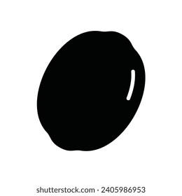 Lemon icon on transparent background
