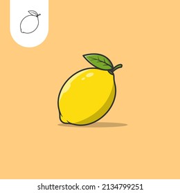 lemon icon on white background