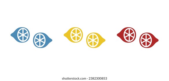 Zitronensymbol auf weißem Hintergrund, Vektorgrafik
