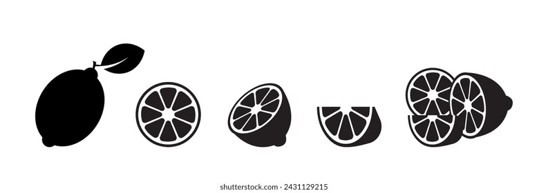 lemon icon on white background