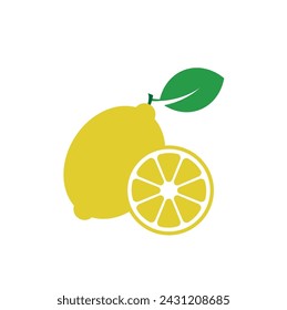 lemon icon on white background
