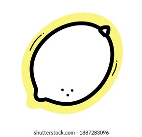 Lemon icon on a yellow background. Vector illustration