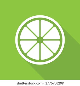   lemon icon. orange fresh citrus fruits icon  with long shadow vector