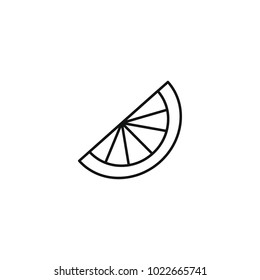 Lemon icon in outline style. Vector illustration with Lemon isolated on white background. Outline fruit object for web