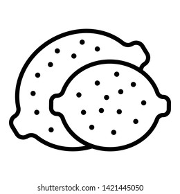 Lemon icon. Outline lemon vector icon for web design isolated on white background