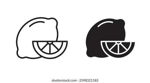 Lemon icon outlined icon vector collection.