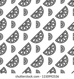 Lemon Icon Seamless Pattern, Lemon Vector Art Illustration