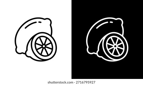 Limão com design de conjunto de ícones