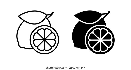 Lemon icon set. Fresh lemon sign. for mobile concept and web design. vector illustration on white background