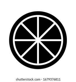 Zitronensymbol mit Glyph-Stil gesetzt. Grafik der Vektorillustration.