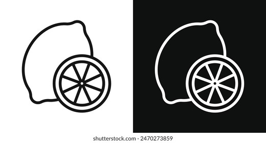 Lemon icon set. Simple lemonade vector icon in fresh citrus fruit sign. Citric acid lemon fruit icon.