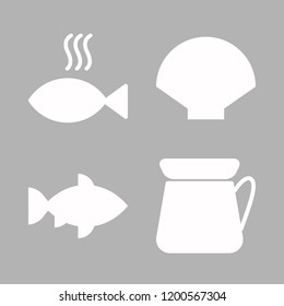 lemon icon set. vector set about clam, lemonade and fish icons set.