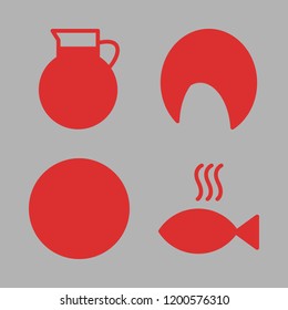 lemon icon set. vector set about fish, crab, lemonade and fishes icons set.